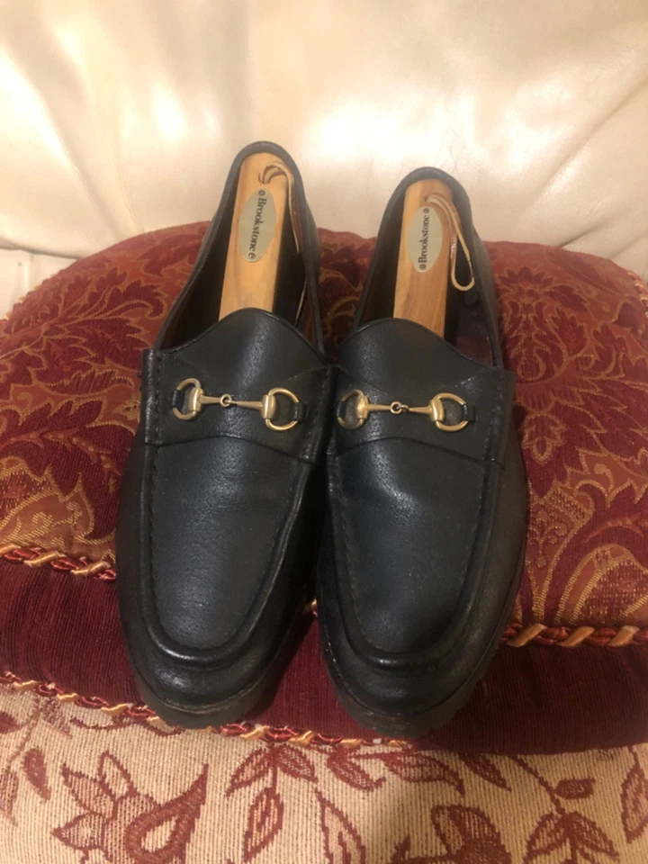 MOCASINES DE CUERO CON SUELA DE ASA GUCCI HORSEBIT VINTAGE MUJER TALLA 11 B HECHOS EN ITALIA;Y Foto 3 de 4