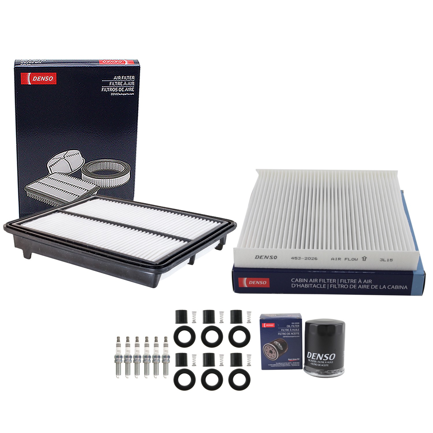 Denso Tune Up Kit NGK 6 Spark Plug  Boot Kit for Accord Crosstour TL 3.5 3.7 V6