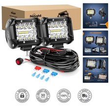 60w Led Work Light Pods - 2pcs Waterproof Off Road Lights With Mounting Harness