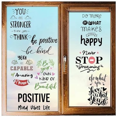  8 Styles Inspirational Quotes Words Window Decals Inspiration Quote