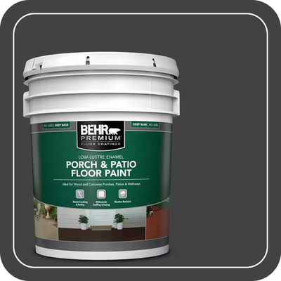 5 Gal Tar Black Low-Lustre Enamel Interior/Exterior Porch and Patio Floor Paint