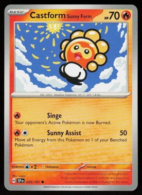 Castform Sunny Form 020/191 Common Surging Sparks Pokemon Near Mint