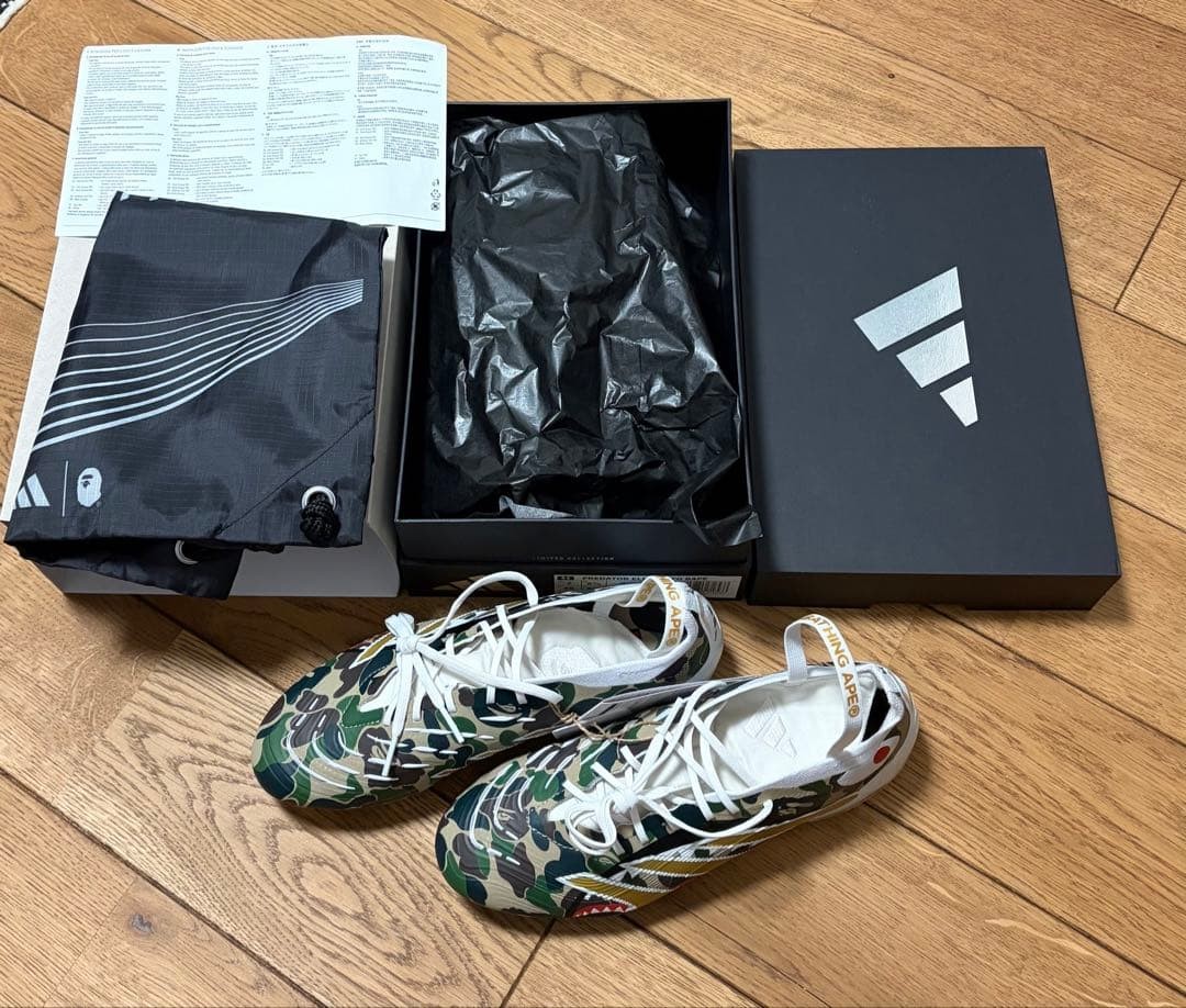 BAPE adidas Predator Elite Soccer Cleats 25cm (US 7) Hemp/Gold/White Unused thumbnail 2