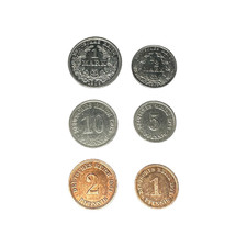 6 Münzen Deutsches Kaiserreich 1904-1912 | Silber 1 Mark & 1/2 Mark | Pfennige