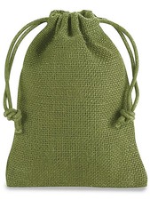 Pack of 100 Burlap Bags With Drawstring - 4 X 6", Moss