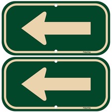 2 Pack Left Arrow Signs 12 X 6 Inches Arrow Signs Metal Reflective Sturdy Rust A