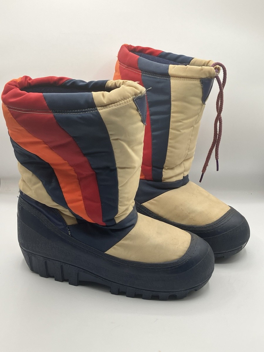 Vintage 80's Rainbow Moon Boots Style Snow Boots Womens Size 9-10