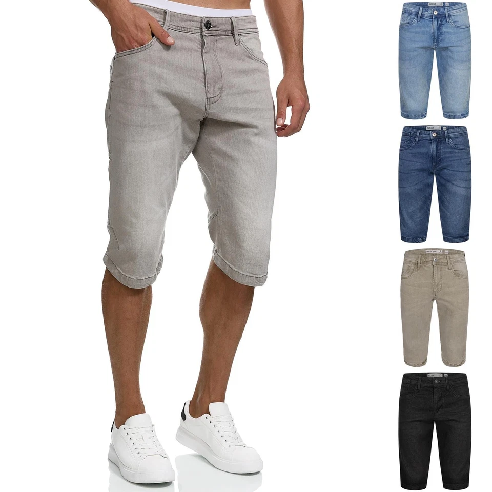 Indicode Short en jean homme 3/4 Jaspar-bermuda denim pantalon court - Photo 1/2