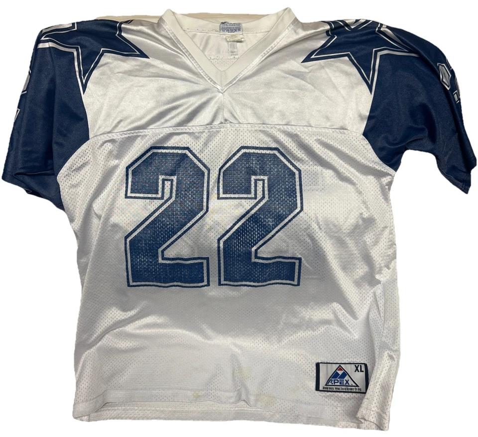 Camiseta deportiva blanca vintage años 90 Emmitt Smith Weathered #22 Dallas Cowboys Apex One Foto 2 de 4