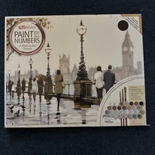 Art Maker Paint by Numbers Canvas Walk by The Thames’ London Full Kit New