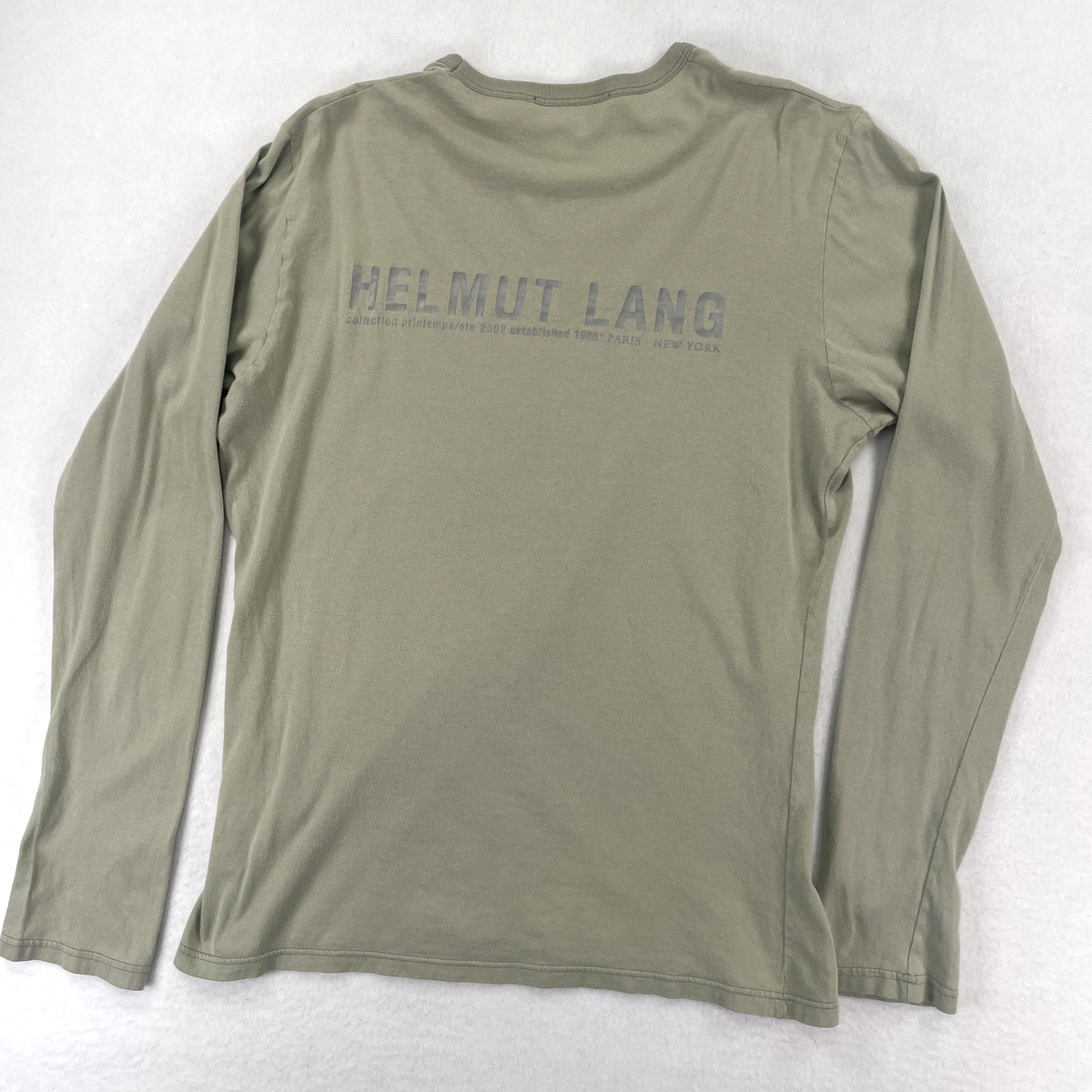 Vintage Helmut Lang Shirt Mens Large Green Long Sleeve Italy