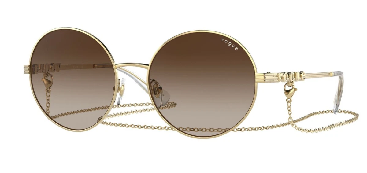 Vogue Sunglasses VO 4206-S‎ Gold Round Brown Gradient Lens Women Vogue Gold Round Sunglasses for Women for sale | eBay main image 3