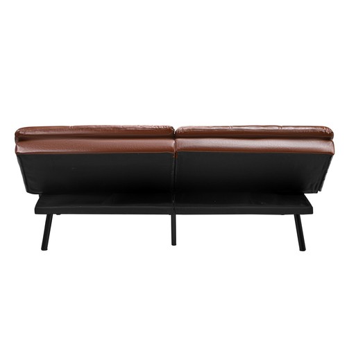 Oikiture Sofa Bed Futon Recliner Lounge Couch Convertible Leather 3-Seater Brown - Picture 8 of 10