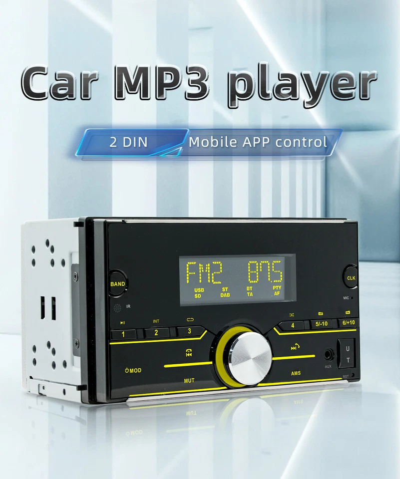 Reproductor de MP3 para automóvil Reproductor de MP3 2 DIN Audio BT FM AUX USB Encontrar autos Unidad principal en el tablero Foto 3 de 4