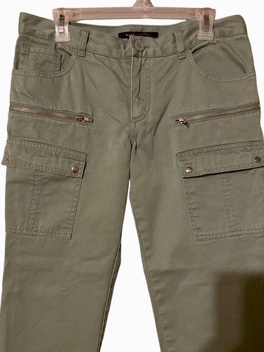 Marc Jacobs Womens Size 10 Zip Ankle Moto Cargo Style Pants Green Zipper Pockets - Picture 14 of 21