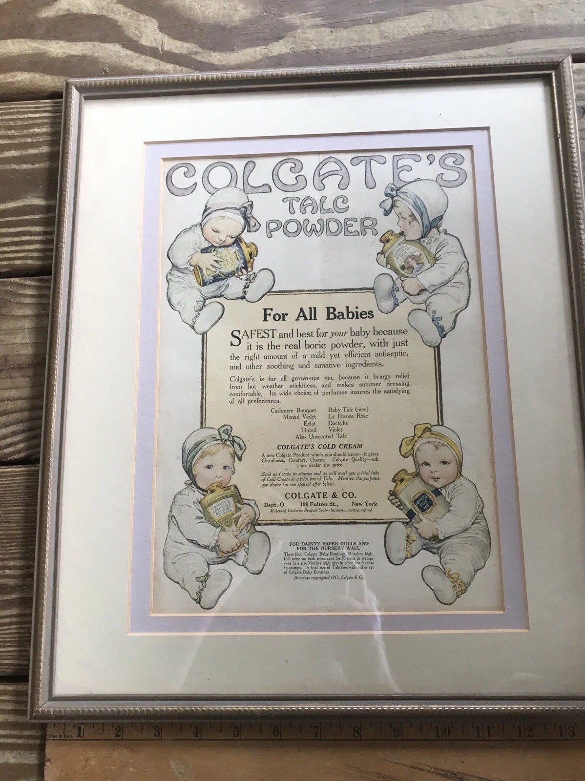 Colgate Baby Talc Powder 1913 Advertisment Print Litho
Opens in a new window or tab