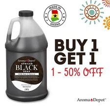 Liquid African Black Soap Half Gallon Organic Unrefined Ghana Face & Body Wash