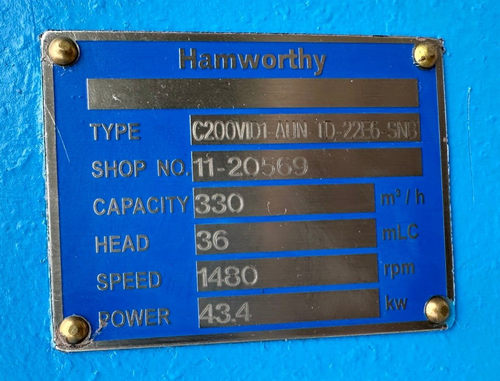 Hamworthy 55kW Water Pump Fresh Sea Water Ship Engine Cooling 330m3/h EXPORT - Picture 10 of 20