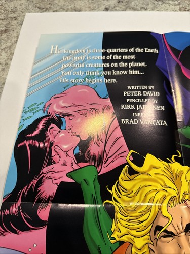 "PÓSTER PROMOCIONAL DC COMICS AQUAMAN TIME AND TIDE 1993 22 X 17""" - Imagen 2 de 6