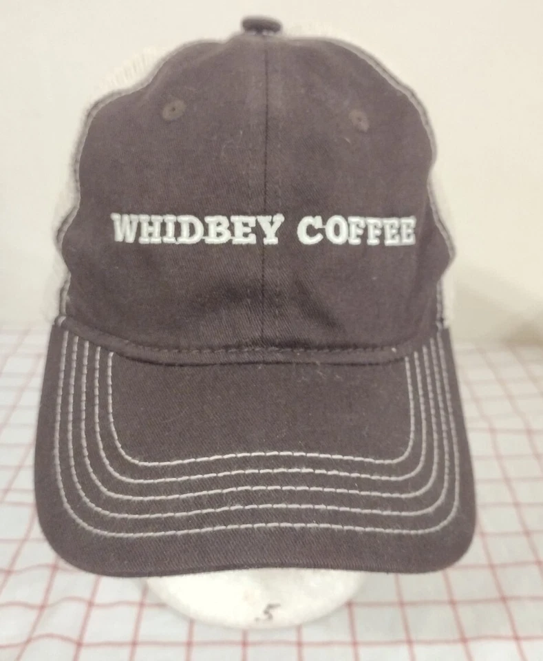 Whidbey Coffee Trucker Cap Hat Brown Snapback Adjustable Mesh Embroidered  - Image 2 of 4