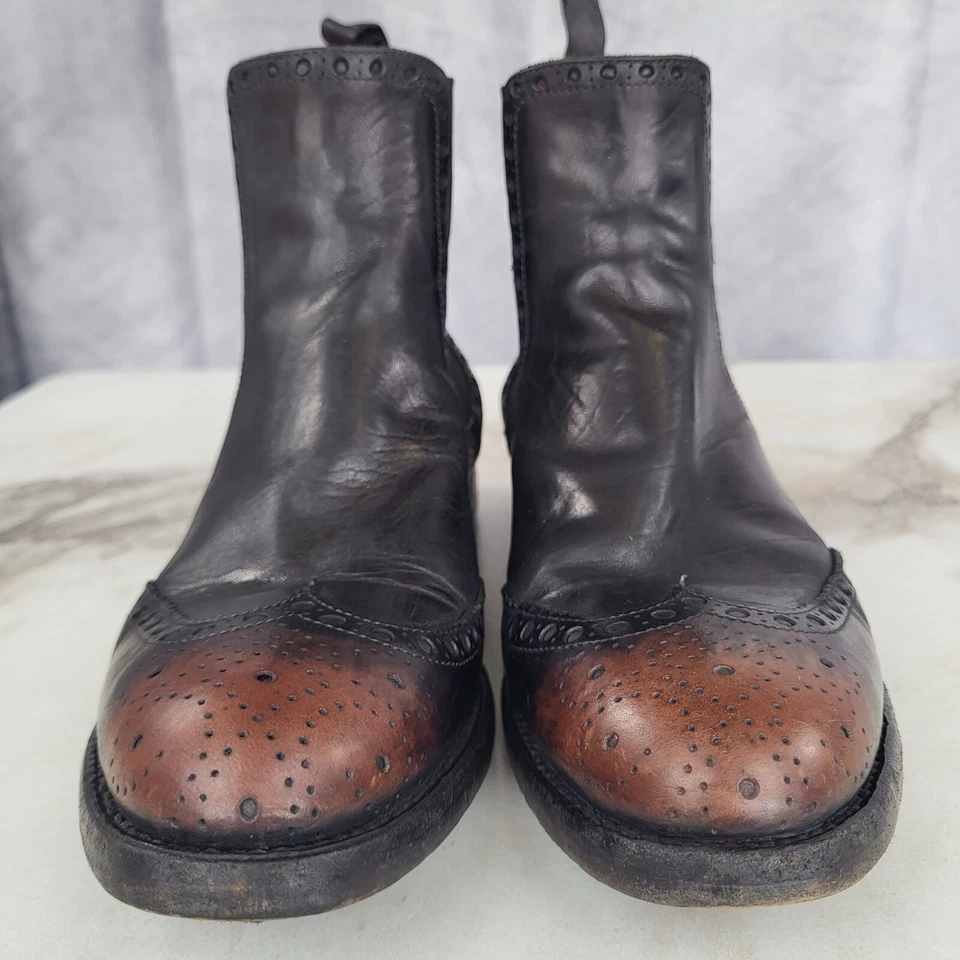 Botas Chelsea Alberto Fasciani pátina punta de ala para mujer talla 36,5 marrón EE. UU. Foto 4 de 4