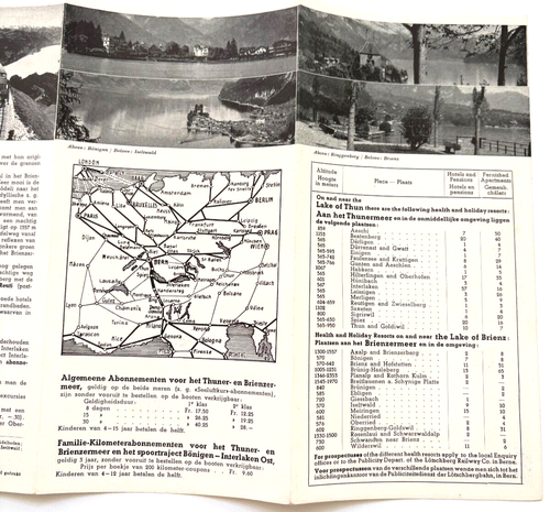 Colorful Vintage Brochure "Lakes of Thun and of Brienz" Switzerland -Lovely Map* - Picture 19 of 19
