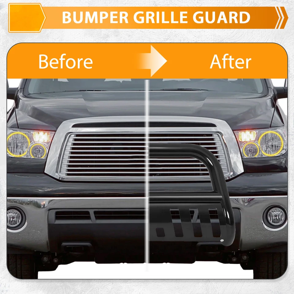 Protector de rejilla de parachoques con cepillo de empuje de barra Bull de acero para Toyota Tundra Sequoia 07-2022 Foto 4 de 4