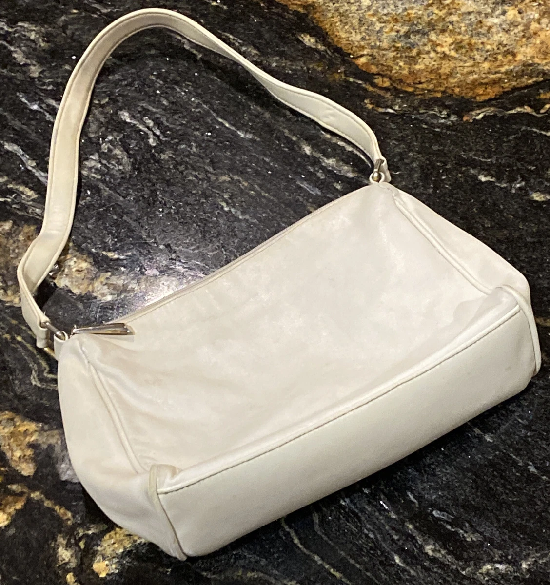 GIANI BERNINI Nappa Classic leather women's Shoulder bag purse - IVORY OFF  WHITE