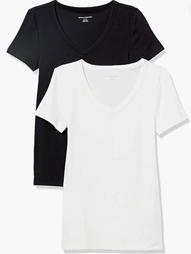 womens white v neck t shirt pack