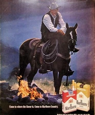 VINTAGE 1970s Print Ad ~ Marlboro Cigarettes ~ Come to where the flavor is...