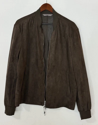 Jack Victor Barclay Suede Bomber Jacket In Chocolate Size XL RETAIL $1398 #289
