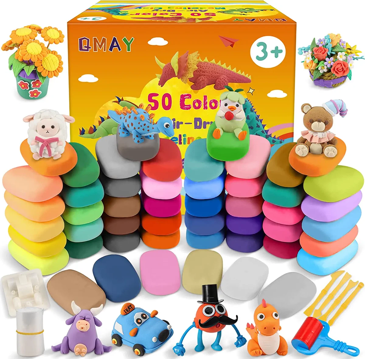 Modeling Clay Kit - 50 Colors Air Dry Ultra Light Clay, Safe & Non