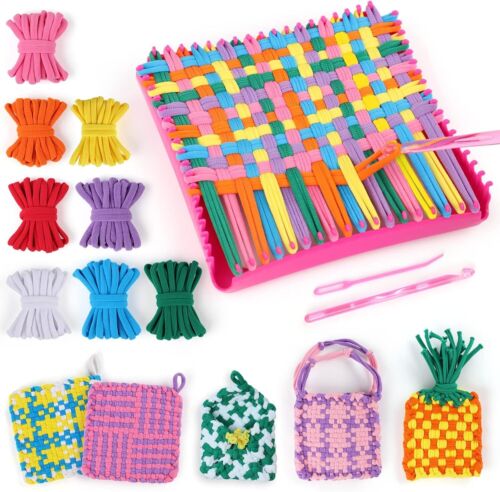 PREBOX Weaving Loom Kit Toys for Kids and Adults, Potholder Loops Crafts for ...