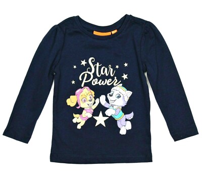 Nickelodeon PAW-Patrol Baby Mädchen Langarmshirt mit Glitzer Baumwolle Gr. 92/98