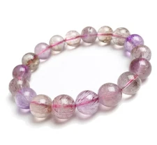 Natural Super Rare Seven   Lepidocrocite Melody Stone Beads Bracelet 12mm AAAA