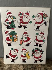 Hallmark 1981 Vintage Stickers Santa Clause Holidays Christmas