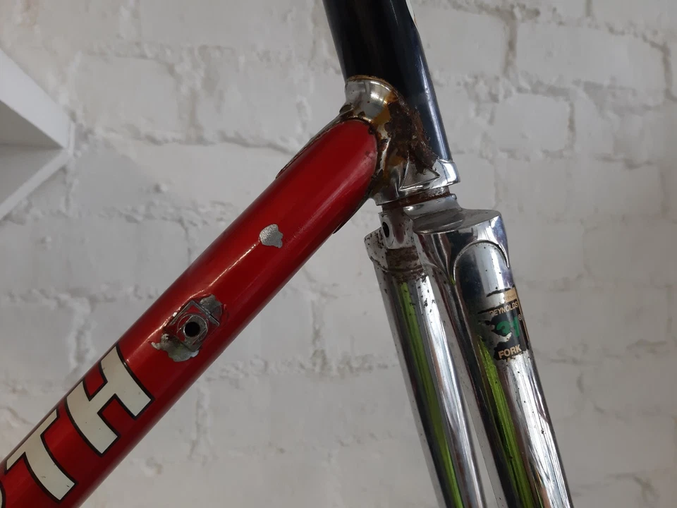 Mick Howarth 57cm Reynolds 531 vintage road racing frame & forks Portacatena - Image 3 of 4