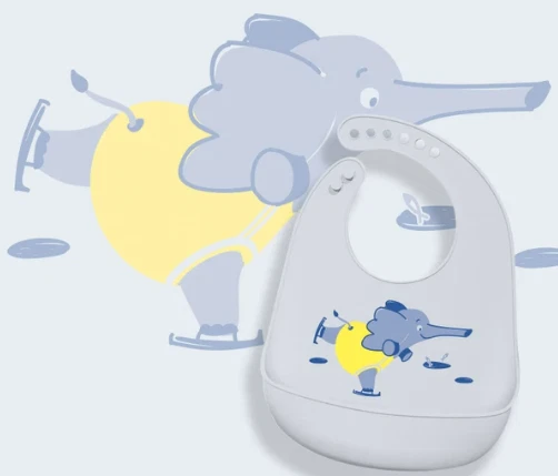 Babero Silicona para Bebé Niño o Niña, Impermeable, Estampado Animal Foto 2 de 4