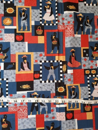 Hi-Fashion Country Crows Blackbird Farm Sunflower Apple Farm Theme Fabric 3+ yd - Picture 9 of 13