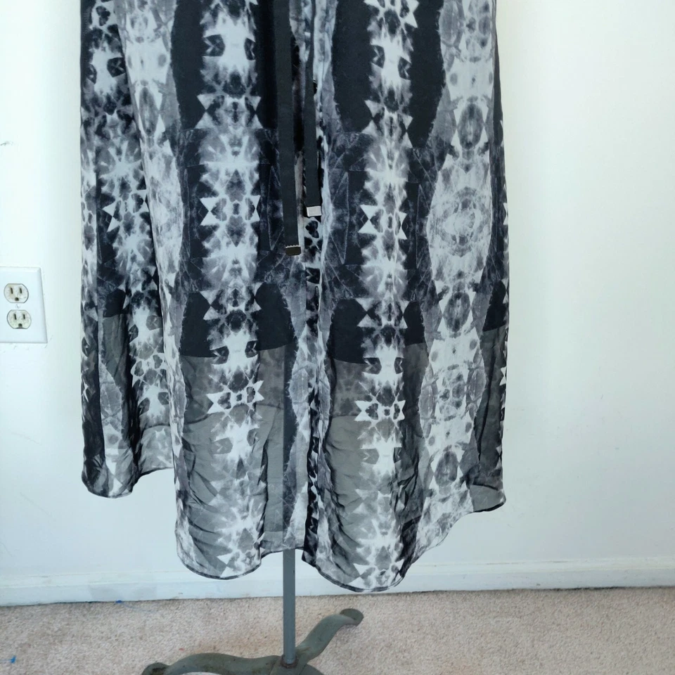 Vestido Kenneth Cole forrado transparente sin mangas corbata XS Foto 3 de 4