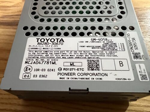 Amplificador de radio amplificador 13-15 LEXUS GS350 PIONEER 86280-30670 FABRICANTE DE EQUIPOS ORIGINALES PROBADO - Imagen 4 de 4