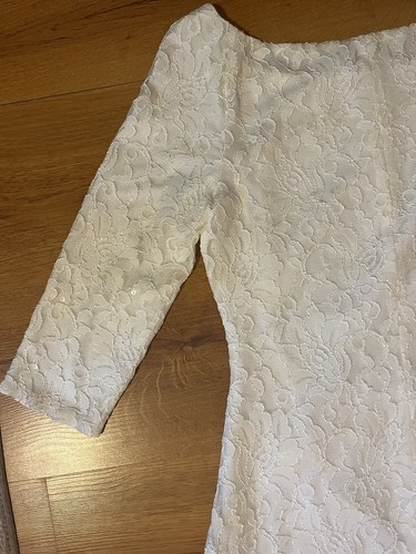 Ralph Lauren Dress Ivory Lace 3/4 Sleeve Dress White Size 8 - Picture 12 of 21