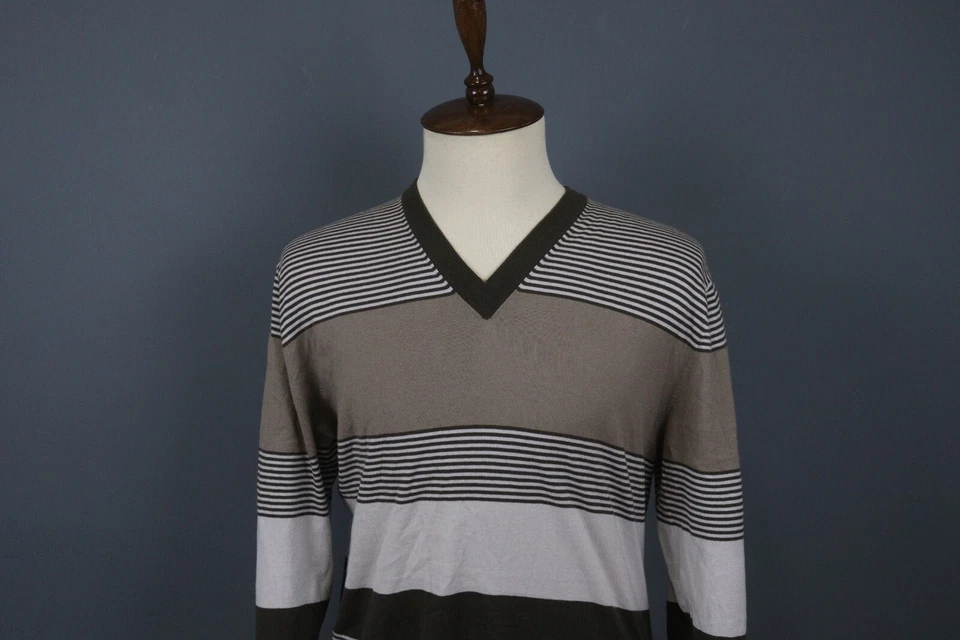 Suéter tejido cachemir algodón cuello en V multicolor ETRO Milano talla XL Foto 2 de 4