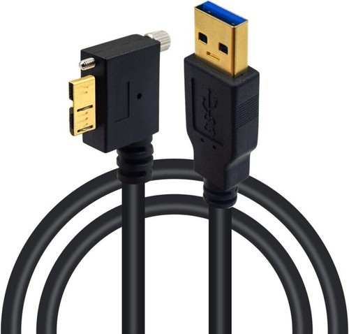 USB A 3.0 to Micro B Panel Mount Cable (Left Angle) | Male to Male | 1m - Picture 5 of 6