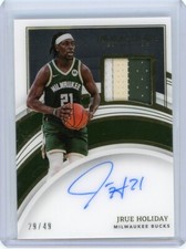 2021-22 Panini Immaculate Collection Patch Autograph #PA-JHD Jrue Holiday #29/49