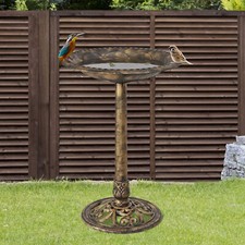 28" Garden Decor Vintage Birdbath Height Pedestal Bird Bath Antique Outdoor