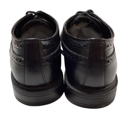Stafford Shoes Men 8.5 M Black Vegan Lace Up Wingtip Dress  display picture 1