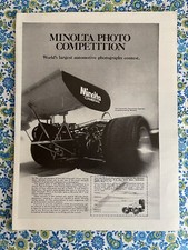 Vintage 1973 Minolta Camera Photo Contest Print Ad Parnelli Jones Racing Team