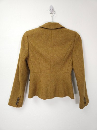 Hobbs Jacket Women's Blazer Size 6 Hackness 100% Wool Tweed Yellow Mustard - Picture 8 of 10
