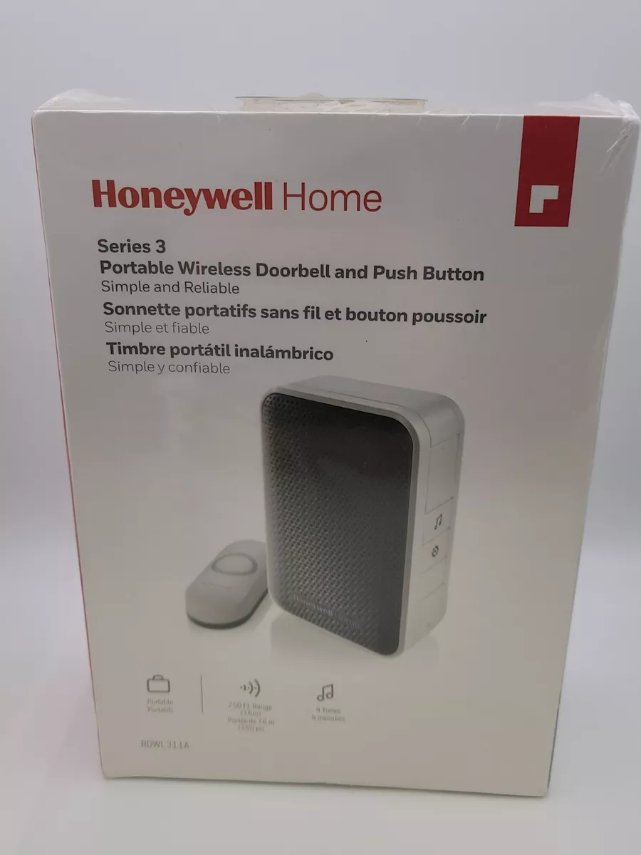 Honeywell Home Series 3 Portable Wireless Doorbell and Push Button NEW Open Box